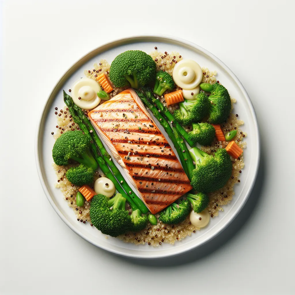 Grilled Salmon with Broccoli and Quinoa