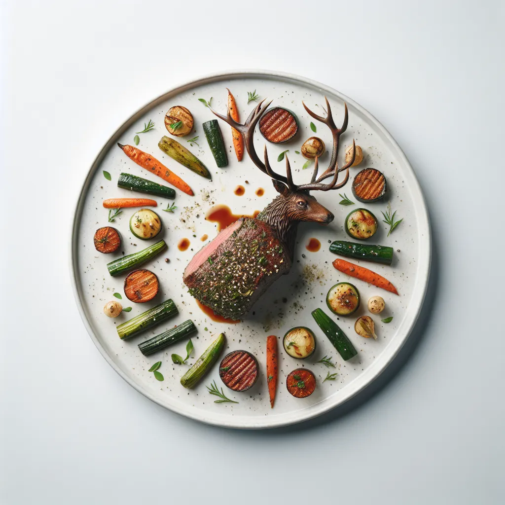 Herb-Crusted Reindeer with Roasted Vegetables