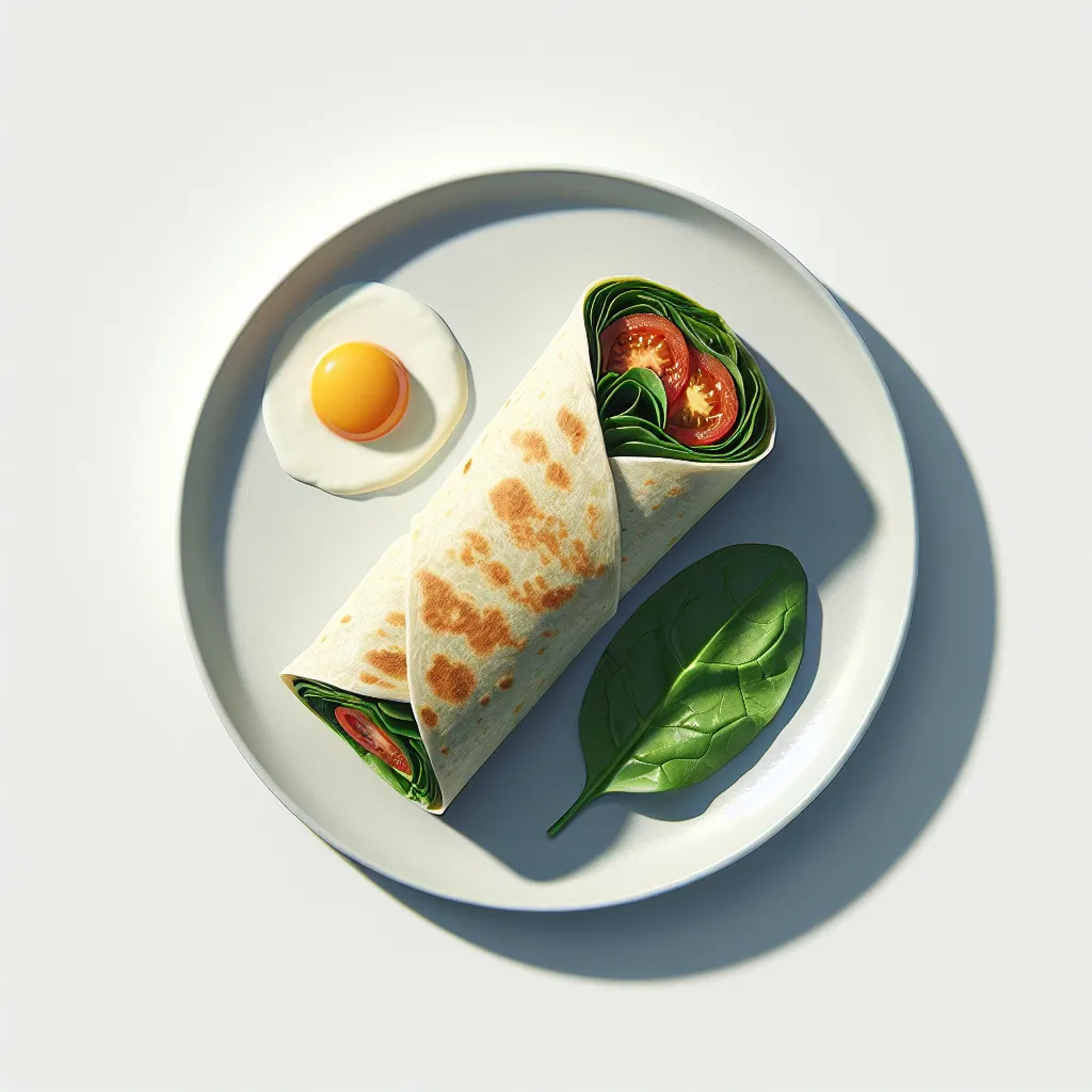 Herbaceous Spinach and Tomato Breakfast Wrap