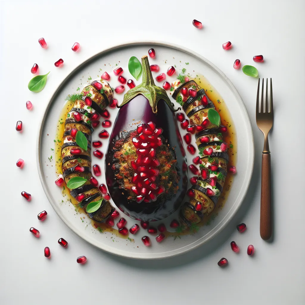 Mediterranean Stuffed Eggplant with Pomegranate