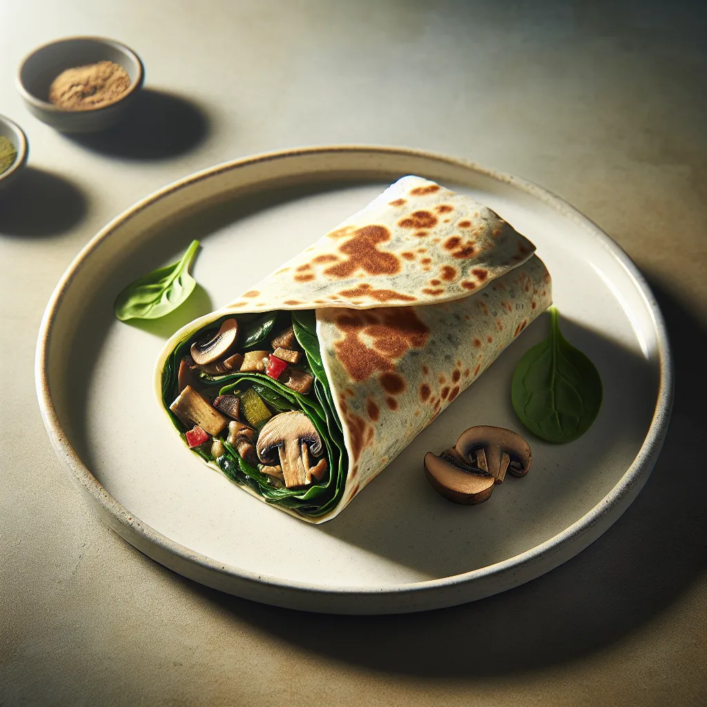 Savory Spinach and Mushroom Breakfast Wrap
